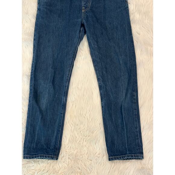 Levi’s Heritage Bib Denim Overalls Straight Leg Jeans Dark Wash Blue - Picture 4 of 13